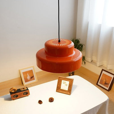 Contemporary Scandinavian Double Round Iron 1-Light Pendant Light For Living Room