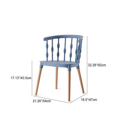 Chaise de salle à manger en plastique PP à lanières verticales créatives contemporaines avec dossier en hêtre pour salle à manger 