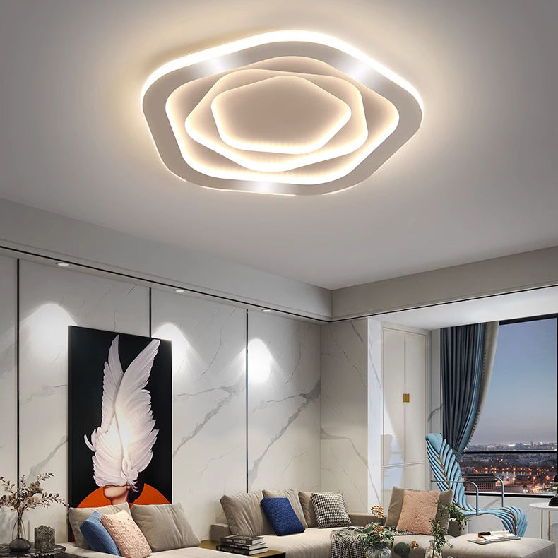 Zeitgenössische Einfachheit Eisen Rose Blume Wolke Form LED Unterputz Deckenleuchte für Wohnzimmer 