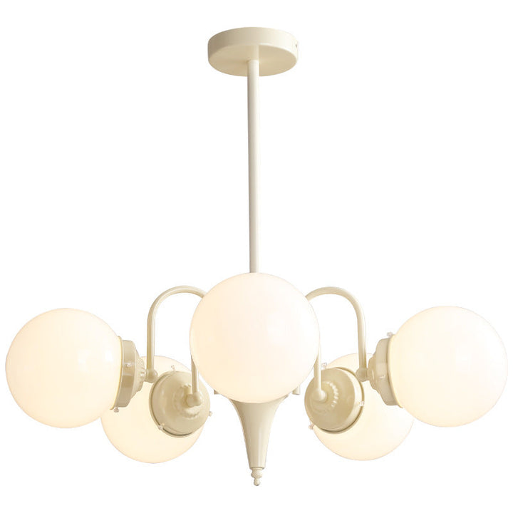 Lustre à 5 lumières en verre de fer traditionnel français Magic Bean pour salon 