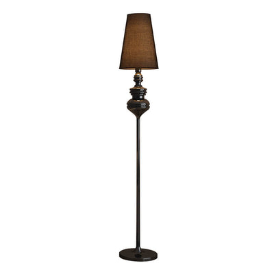 Modern Transitional Fabric Cone Iron Base 1-Light Standing Floor Lamp For Living Room