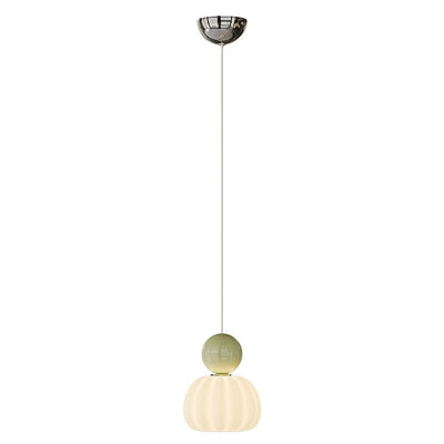 Suspension LED avec abat-jour en PE citrouille de simplicité contemporaine et boule en fer pour chambre 
