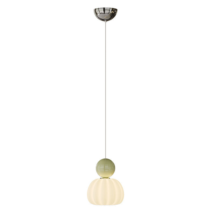 Suspension LED avec abat-jour en PE citrouille de simplicité contemporaine et boule en fer pour chambre 