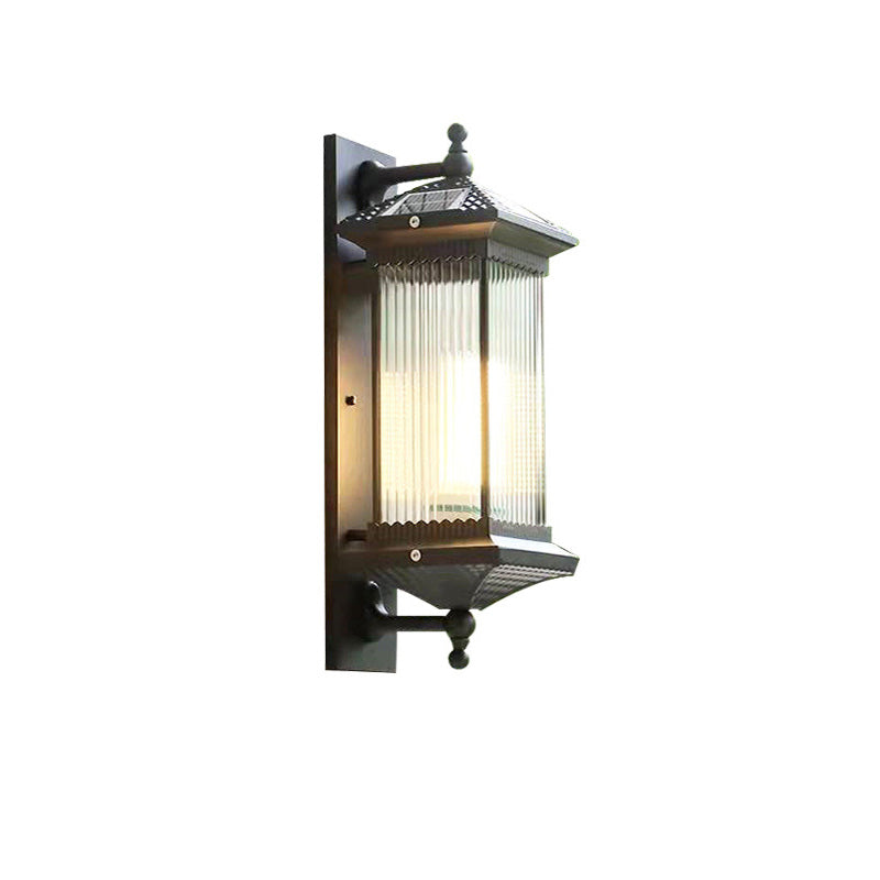 Applique murale extérieure contemporaine en aluminium et verre cuboïde 1 lumière étanche à l&