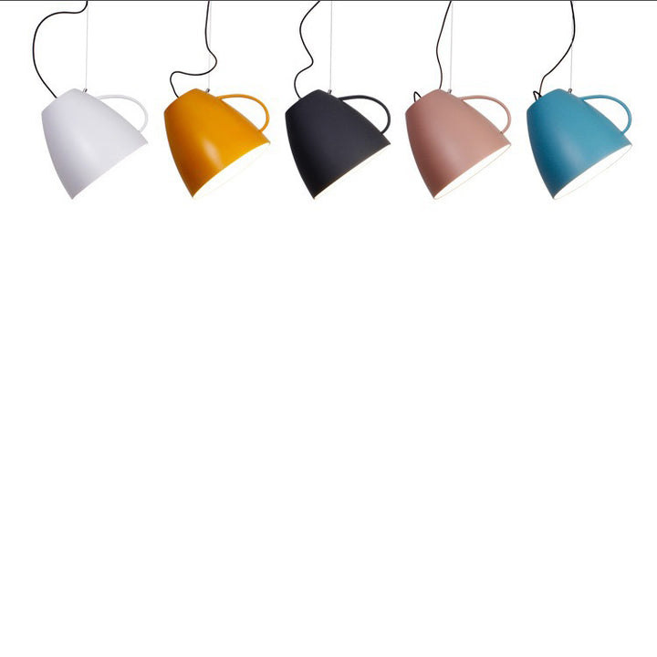Contemporary Nordic Cup Shape Aluminum 1-Light Pendant Light For Living Room