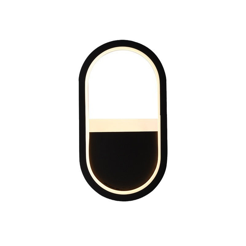 Moderne minimalistische Eisen Silikon elliptische Kreisbogen LED Wandleuchte Lampe für Schlafzimmer 