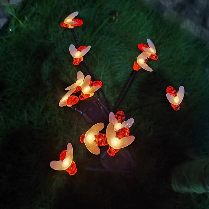 Modern Art Deco Waterproof Solar Plastic Stainless Steel Firefly Bee LED Landscape Lighting Outdoor Light For Garden