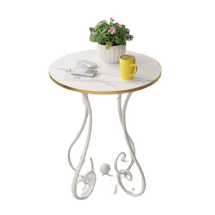 Contemporary Nordic Round Heart Base MDF Metal Coffee Table For Living Room
