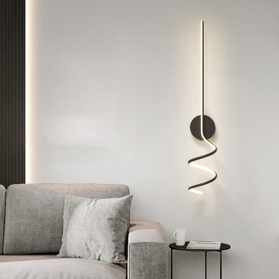 Lámpara Aplique de Pared LED de Hierro y Aluminio en Espiral Minimalista Moderna para Dormitorio 