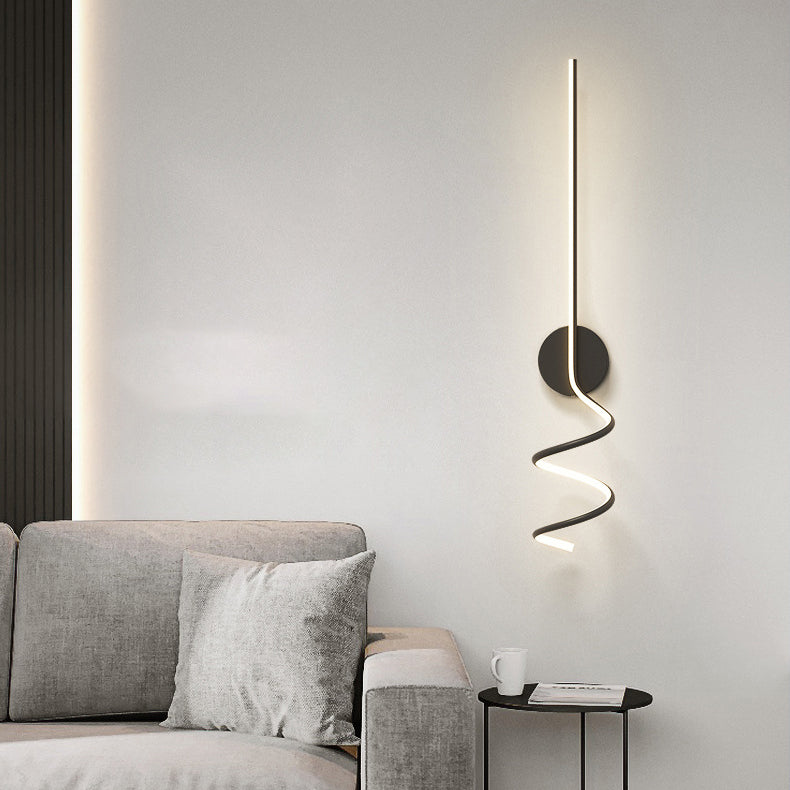 Lámpara Aplique de Pared LED de Hierro y Aluminio en Espiral Minimalista Moderna para Dormitorio 