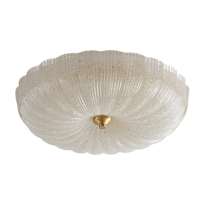 Luz de techo LED empotrada redonda de vidrio de cobre de simplicidad moderna para dormitorio 