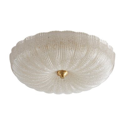 Plafonnier LED rond en verre de cuivre à montage affleurant pour chambre à coucher - Simplicité moderne 
