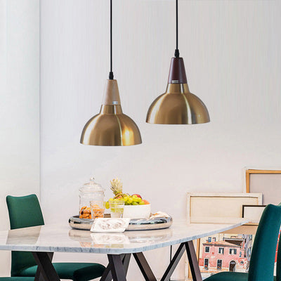 Zeitgenössische Einfachheit Eisen Halbkreis Schatten 1-Licht Pendelleuchte für Wohnzimmer 