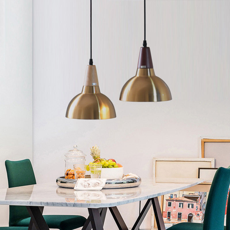 Zeitgenössische Einfachheit Eisen Halbkreis Schatten 1-Licht Pendelleuchte für Wohnzimmer 