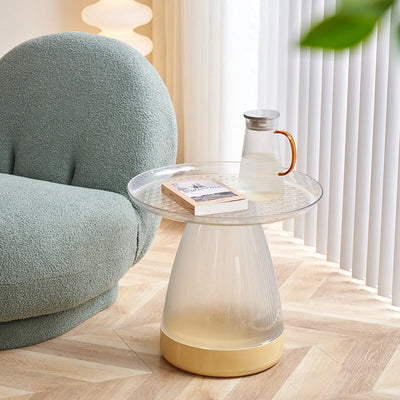 Mesa de café contemporánea creativa redonda de cono de plástico PET para sala de estar 