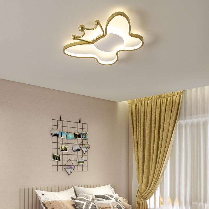 Zeitgenössische Nordic Kids Eisen Aluminium Silica Acryl Schmetterling LED Unterputz Deckenleuchte für Schlafzimmer 