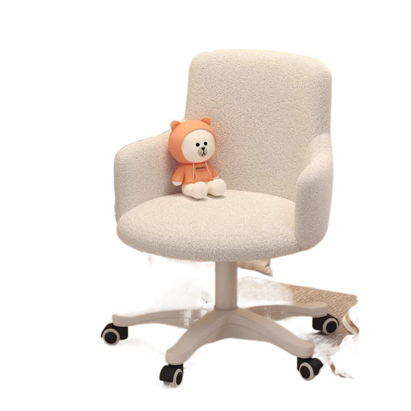 Moderner minimalistischer Stoff Samt Kohlenstoffstahl Schwamm Runder Drehbarer Schreibtischstuhl Rückenlehne Armlehne Für Home Office 