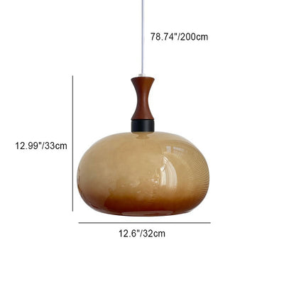 Zeitgenössische Einfachheit Oval Glas Schatten 1-Licht Pendelleuchte für Wohnzimmer 