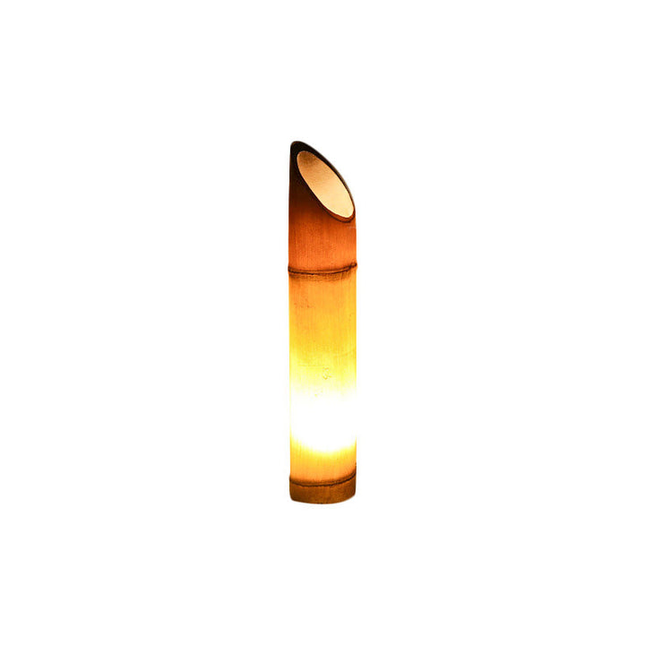 Éclairage paysager LED en résine solaire étanche créatif contemporain en bambou pour jardin 