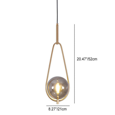 Modern Minimalist Ball Glass Iron 1-Light Pendant Light