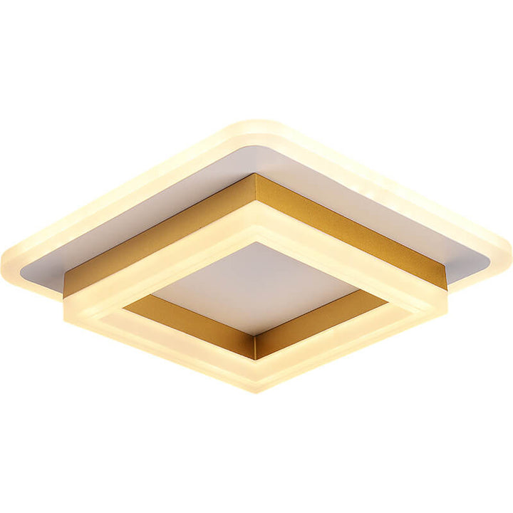 Luz de techo LED de montaje empotrado de hierro acrílico simple nórdico cuadrado círculo 