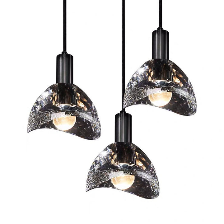 Lustre contemporain de luxe éblouissant en cristal et laiton à 1 lumière pour salon 