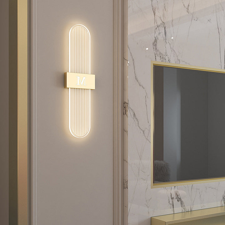 Applique murale LED moderne de luxe en fer acrylique elliptique pour salon 