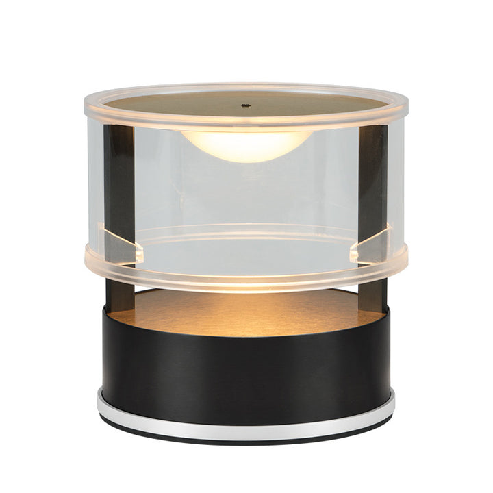 Modern Simplicity PMMA PC Stainless Steel Aluminum Cylinder LED Table Lamp For Bedside