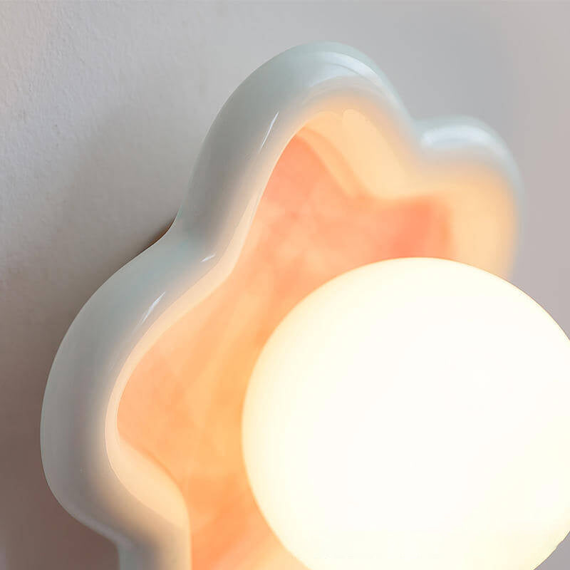 Nordic Creative Ceramic Star Design Glass Ball 1-Light Wall Sconce Lamp