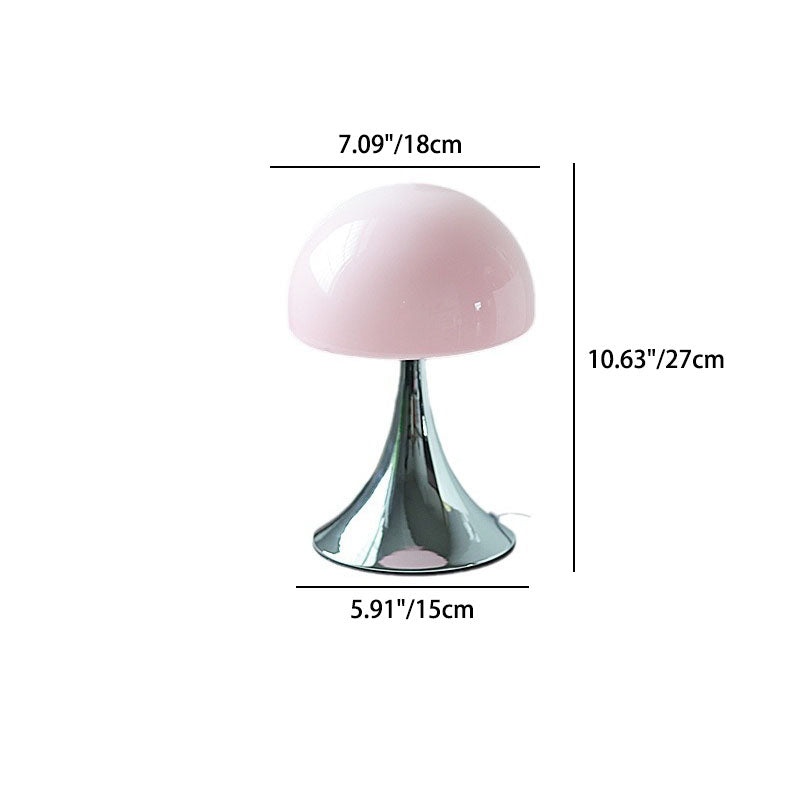 Moderne Einfachheit Eisen Glas Pilz Kuppel 1-Licht Tischlampe für Nachttisch 