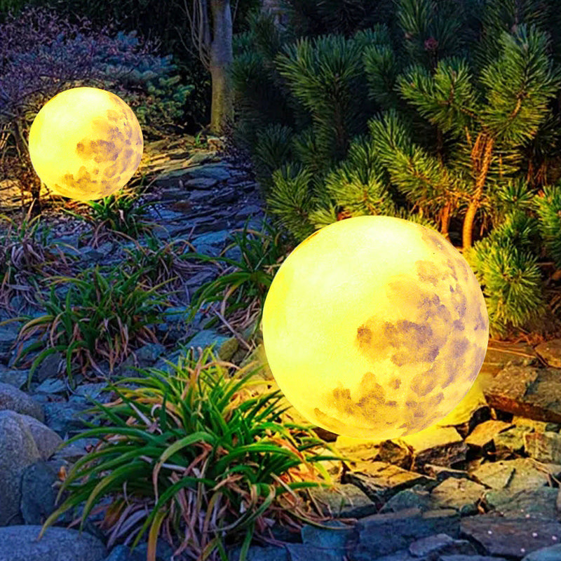 Zeitgenössische kreative Mond Harz 1-Licht Außenlandschaft Licht für Garten 