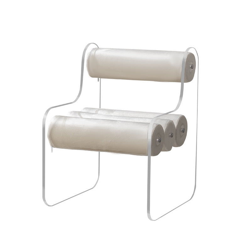 Cylindre créatif contemporain Chaise en tissu acrylique Dossier sans accoudoirs pour salon 
