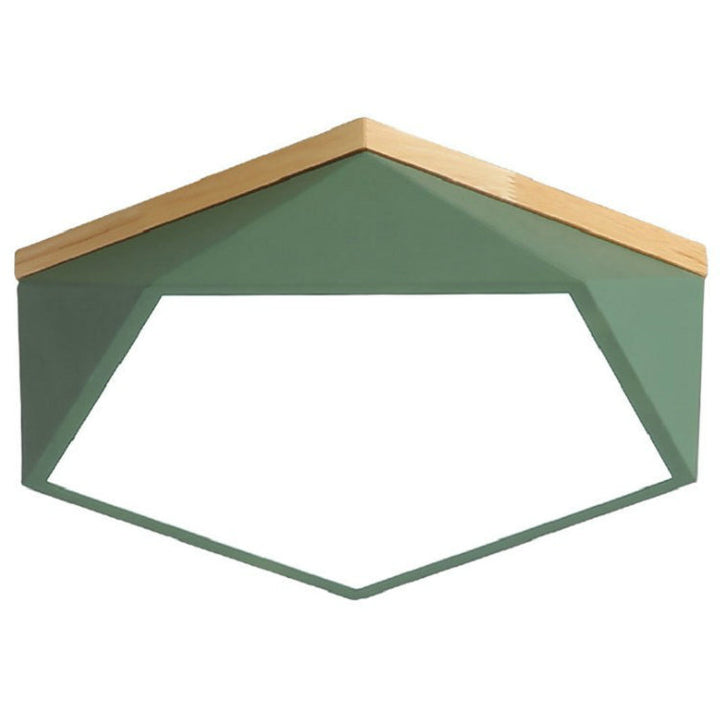 Plafonnier LED en fer acrylique polygone scandinave contemporain pour chambre à coucher 