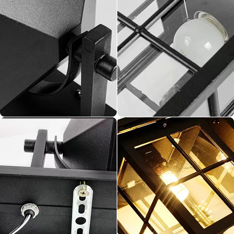 Modern Simplicity Waterproof Aluminum Square Glass Shade 1-Light Wall Sconce Lamp For Outdoor Patio