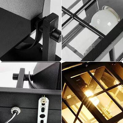 Modern Simplicity Waterproof Aluminum Square Glass Shade 1-Light Wall Sconce Lamp For Outdoor Patio