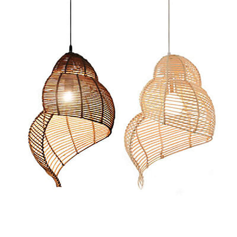 Moderne kreative Persönlichkeit Rattan Conch 1-Licht Pendelleuchte 
