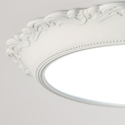 Lumière de plafond LED encastrée acrylique à bord rond gravé PU minimaliste moderne pour salon 