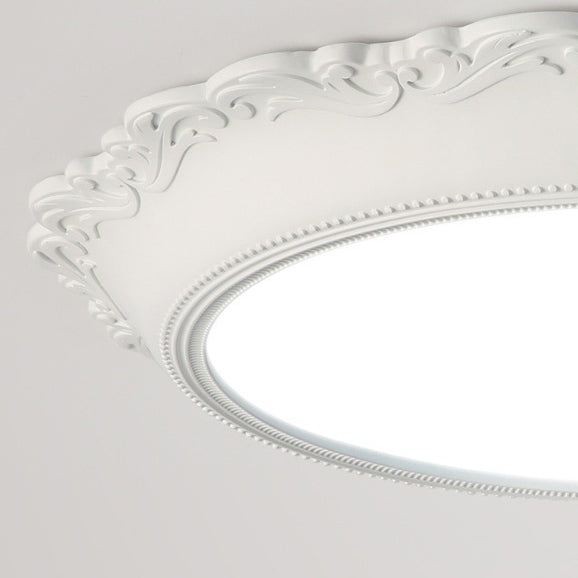 Lumière de plafond LED encastrée acrylique à bord rond gravé PU minimaliste moderne pour salon 