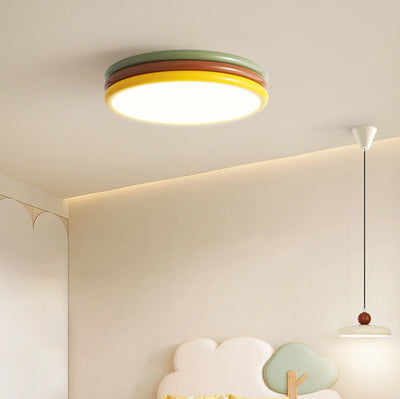 Zeitgenössische kreative Eisen Acryl Runde Hamburger LED Unterputz Deckenleuchte für Schlafzimmer 