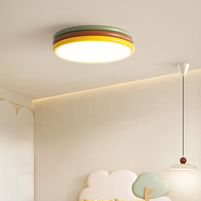 Zeitgenössische kreative Eisen Acryl Runde Hamburger LED Unterputz Deckenleuchte für Schlafzimmer 
