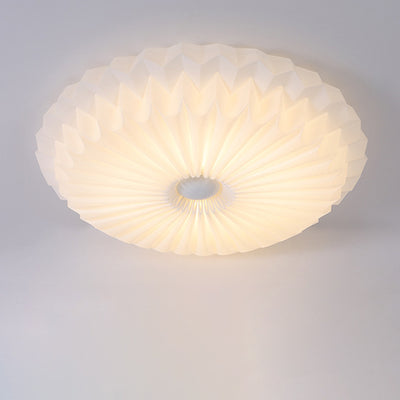 Luz de techo empotrada LED redonda de metal acrílico con pliegues de simplicidad moderna para dormitorio 