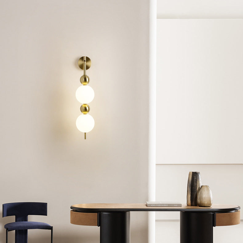 Moderne minimalistische runde Ball String Aluminium Kunststoff LED Wandleuchte Lampe für Schlafzimmer 
