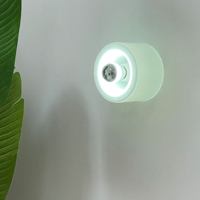 Moderne Mid-Century Runde Eisen Glas 1-Licht Wandleuchte Lampe für Wohnzimmer 
