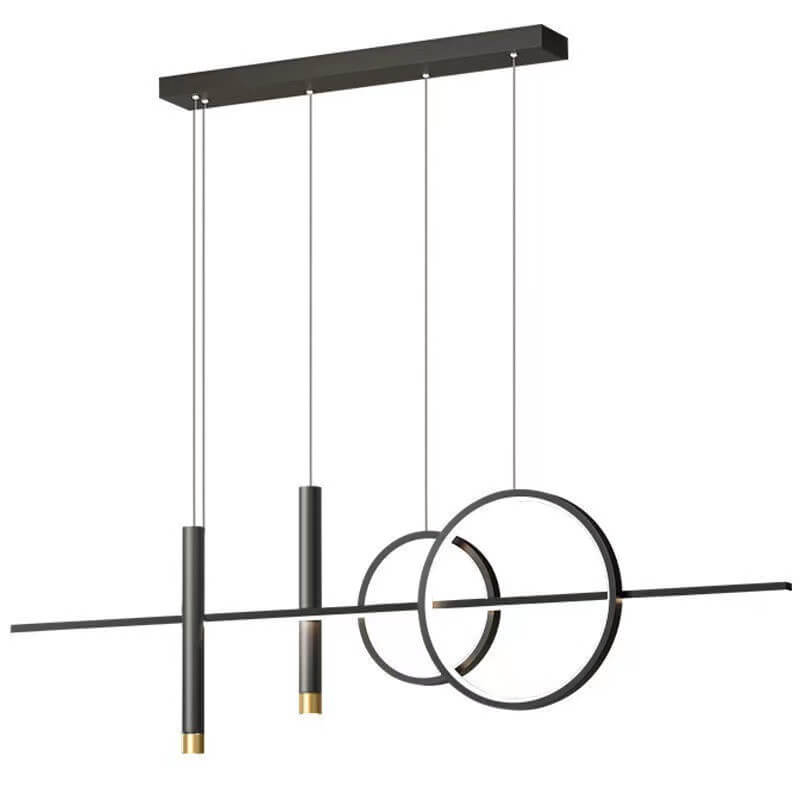Moderne minimalistische Eisen-Silikon-Streifen-LED-Insel-Leuchte Kronleuchter für das Esszimmer 