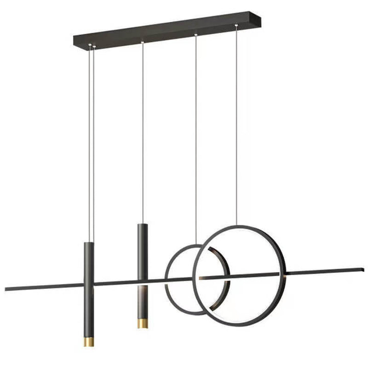 Moderne minimalistische Eisen-Silikon-Streifen-LED-Insel-Leuchte Kronleuchter für das Esszimmer 