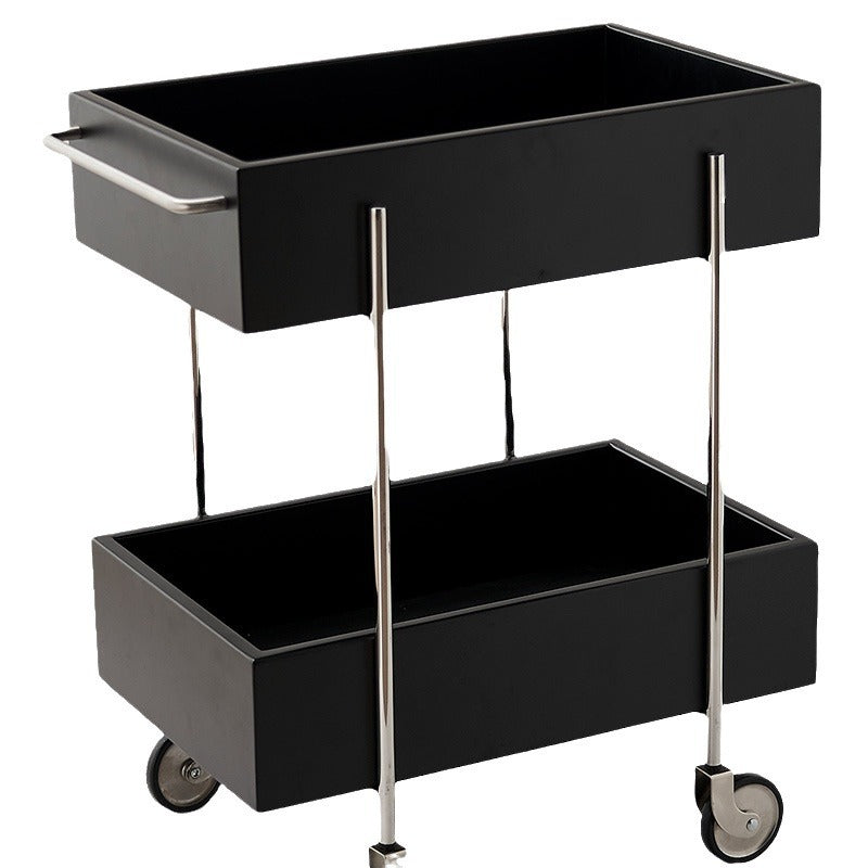 Modern Eclectic Rectangular Stainless Steel End Table 2-Tier For Living Room