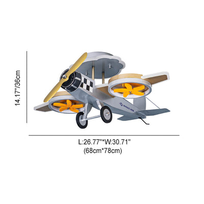 Kreative Cartoon Flugzeug Eisen Acryl LED Kinder Deckenleuchte halb bündig 