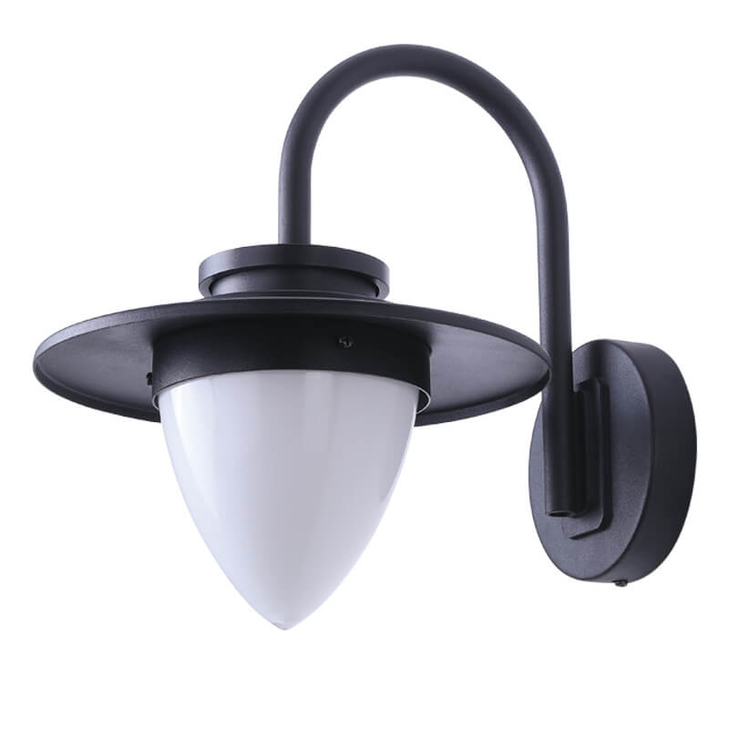 Contemporary Retro Peach Glass Iron Outdoor Waterproof 1-Light Wall Sconce Lamp For Garden