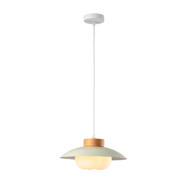 Zeitgenössische nordische Eisenholz PE Schüssel 1/2/3 Licht Kronleuchter Insel Licht für Esszimmer 
