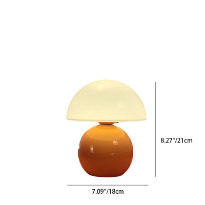 Contemporary Creative Mushroom Orb Ceramic 1-Light Table Lamp For Bedroom